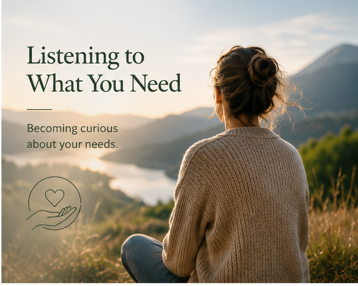 Woman pausing to reflect and listen to what she needs